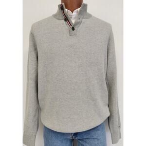 Vtg Tommy Hilfiger Sweater Mens Sm / Med 3 Button Placket Neck Jumper READ SIZE